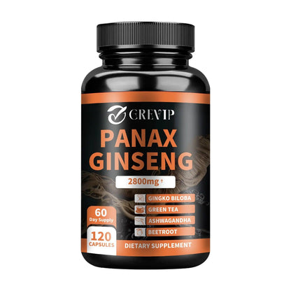 Panax Ginseng Supplement - Improve Memory and Concentration, Enhance Energy Endurance - 120 Capsules - MANDOTOS