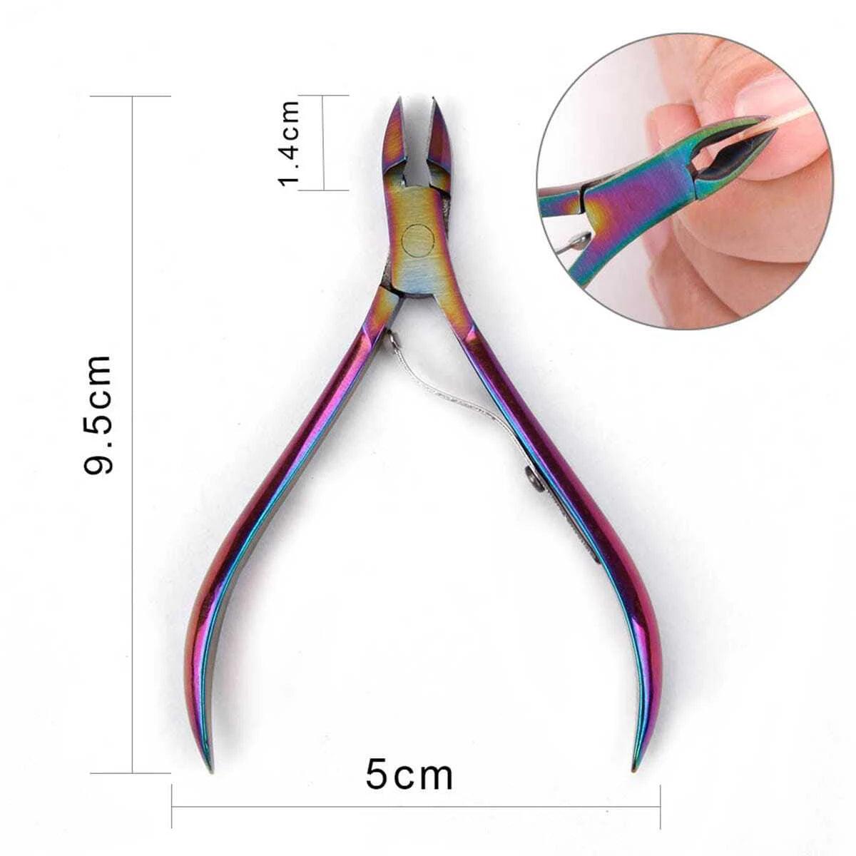 4 Pcs/Set Professional Stainless Steel Nail Cutter Scissor Nippers Muti Function Cuticle Pusher Remover Nail Care Manicure Kits - MANDOTOS