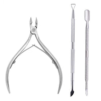 4 Pcs/Set Professional Stainless Steel Nail Cutter Scissor Nippers Muti Function Cuticle Pusher Remover Nail Care Manicure Kits - MANDOTOS