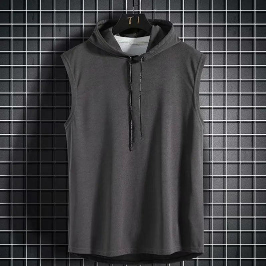 Solid Color 2023 Brand New Men's Tank Tops Vest Sleeveless Tees For Male Hooded Man Vests Tops Hip Hop Men Tank Top T shirt - MANDOTOS