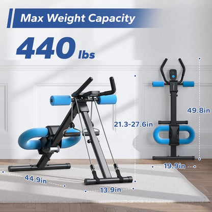 MERACH Ab Machine Adjustable Trainer Workout Foldable Knee Protection Abdominal Exercise Machine Core Ab Exercise System Trainer - MANDOTOS