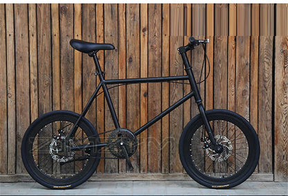20 Inch Bike Single Speed Fixie Bike Double Dsic Brake Bicycle Freewheel Frame Mini Bicycle Height Adjustable 75-90cm