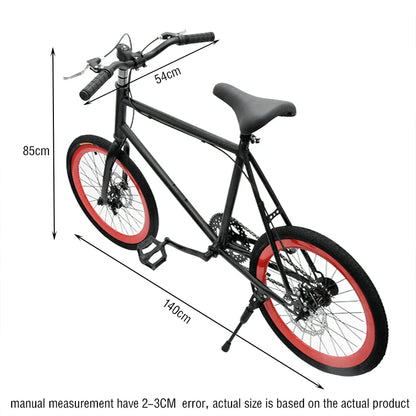 20 Inch Bike Single Speed Fixie Bike Double Dsic Brake Bicycle Freewheel Frame Mini Bicycle Height Adjustable 75-90cm