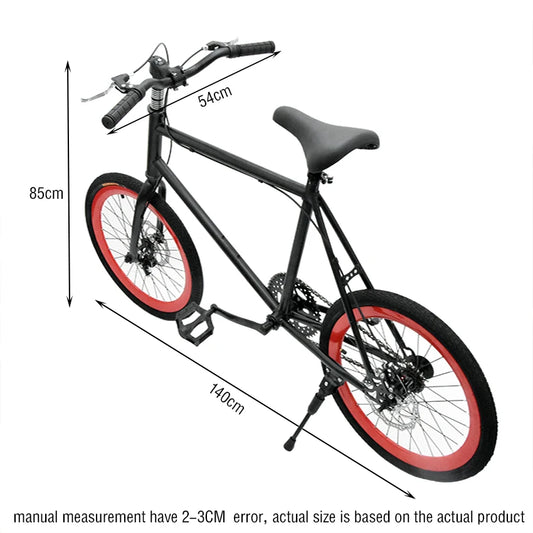 20 Inch Bike Single Speed Fixie Bike Double Dsic Brake Bicycle Freewheel Frame Mini Bicycle Height Adjustable 75-90cm