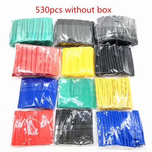 127-750pcs Heat-shrink Tubing Thermoresistant Tube Heat Shrink Wrapping Kit Electrical Connection Wire Cable Insulation Sleeving - MANDOTOS