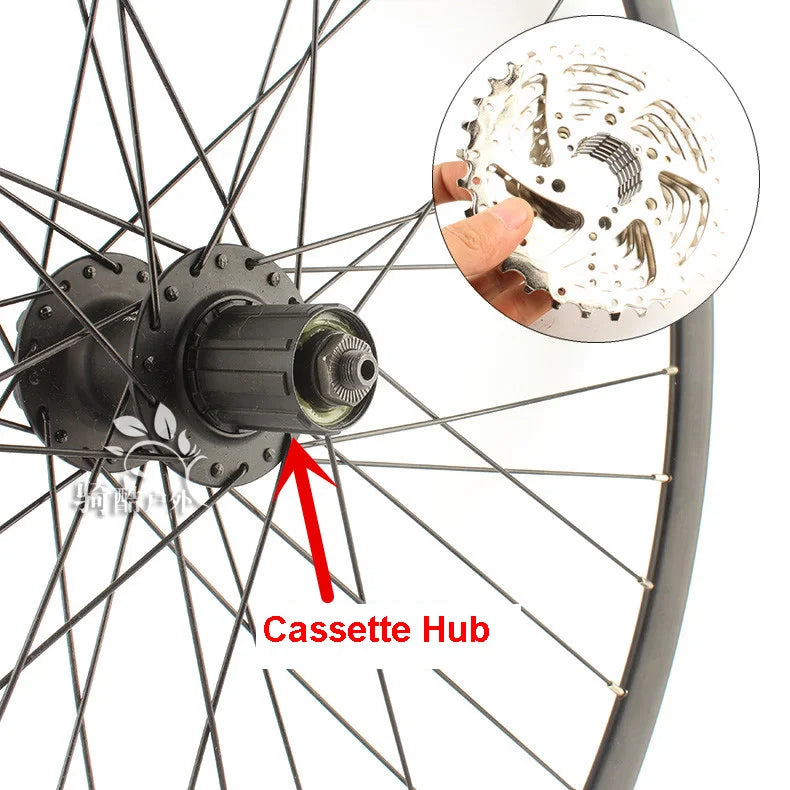 Cruiser Tour Bike Wheelset, Double Deck Rim, Front Wheel Disc, V Brake, Rear Back Wheels, Cassette and Screwed Hub, 36H, 700C
