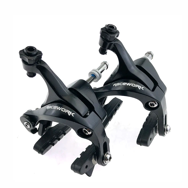 RACEWORK Road Bike Dual Pivot Calipers Bicycle Brake Racing Aluminum Side Pull Caliper Front Rear With Brake Pads