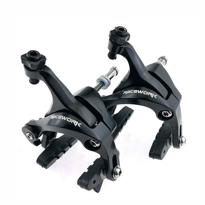 RACEWORK Road Bike Dual Pivot Calipers Bicycle Brake Racing Aluminum Side Pull Caliper Front Rear With Brake Pads