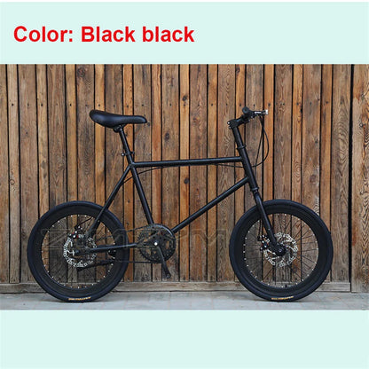 20 Inch Bike Single Speed Fixie Bike Double Dsic Brake Bicycle Freewheel Frame Mini Bicycle Height Adjustable 75-90cm