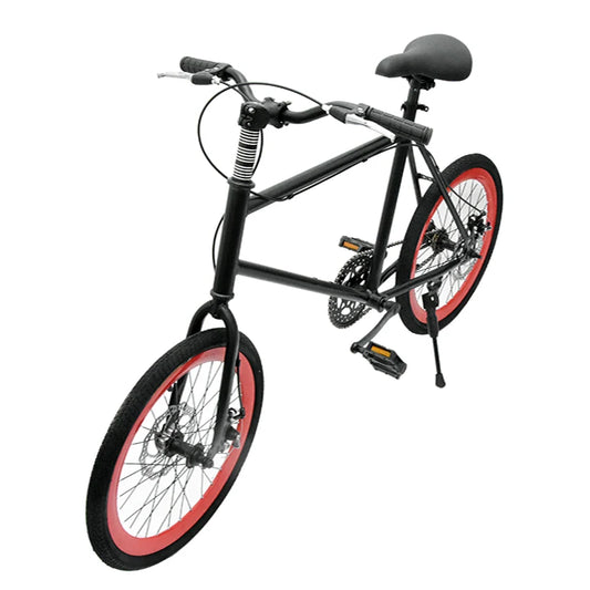 20 Inch Bike Single Speed Fixie Bike Double Dsic Brake Bicycle Freewheel Frame Mini Bicycle Height Adjustable 75-90cm