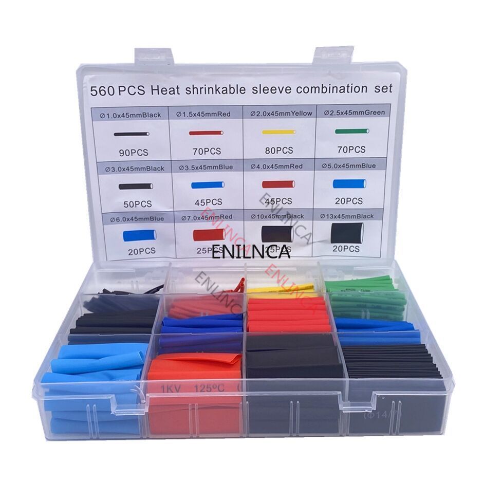 127-750pcs Heat-shrink Tubing Thermoresistant Tube Heat Shrink Wrapping Kit Electrical Connection Wire Cable Insulation Sleeving - MANDOTOS