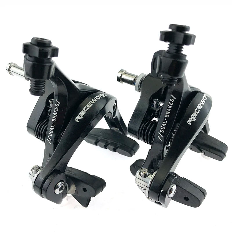 RACEWORK Road Bike Dual Pivot Calipers Bicycle Brake Racing Aluminum Side Pull Caliper Front Rear With Brake Pads