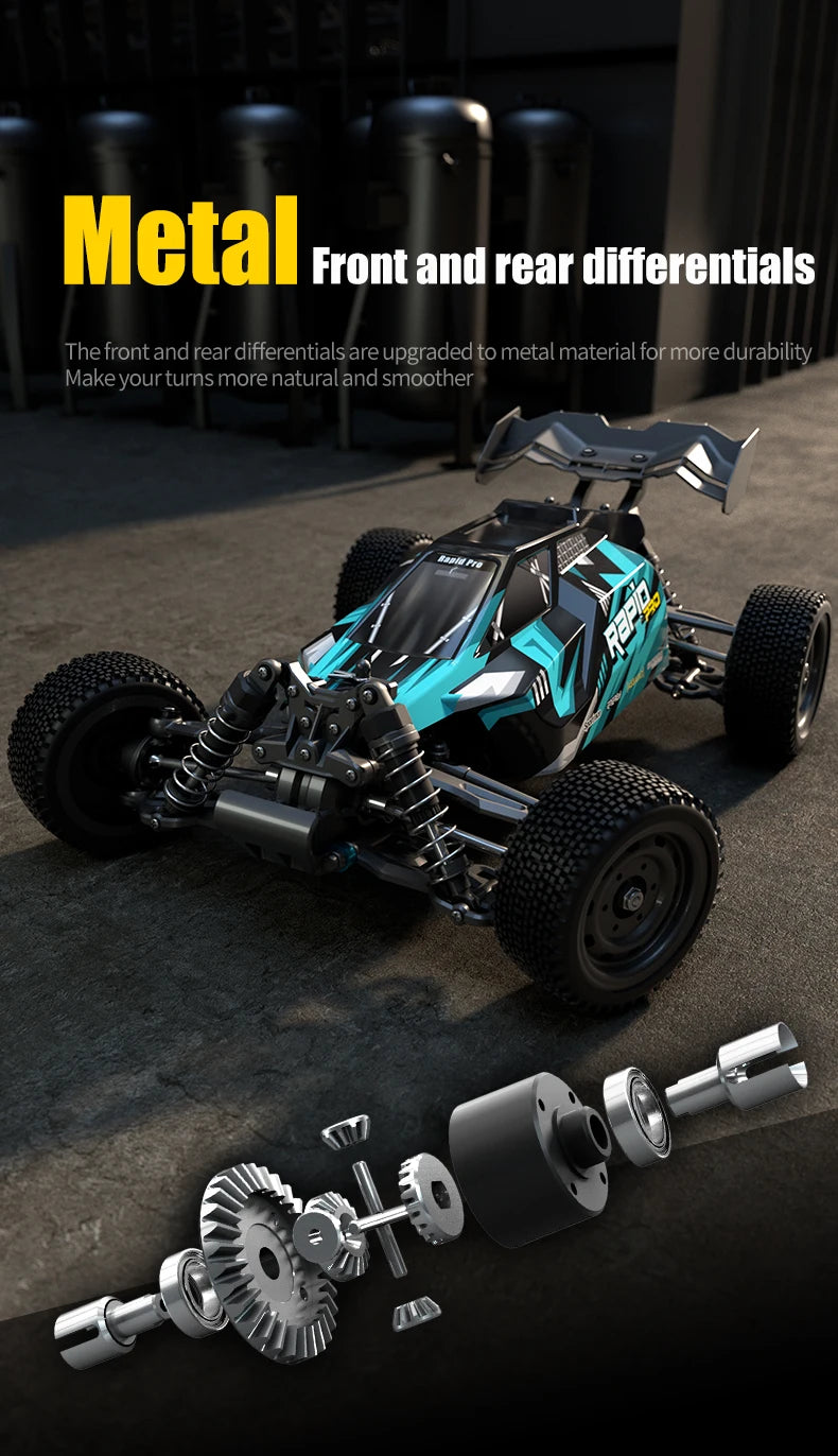 Teeggi 16101 /16102 PRO 1:16 High Speed RC Car With LED Light Drift 70KM/H 4WD RC Off-Road Car Monster Truck Toy For Kid Gifts - MANDOTOS