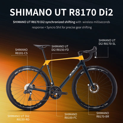 SAVA AEROX SLR8 Full Carbon Fiber Racing Grade Road Bike E-Shift Road Bike with SHIMAN0 ULTEGRA 8170 Di2 Kit UCI+CE Approved