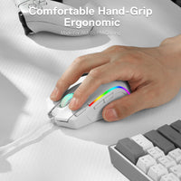 Redragon M612 Predator RGB Gaming Mouse 8000 DPI Wired Optical with 11 Programmable Buttons, White - MANDOTOS