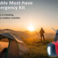 2000mAh Emergency Crank Weather Radio with LED Flashlight, Alertsync Portable AM/FM/NOAA Solar Radio with Phone Charger, SOS Ala - MANDOTOS