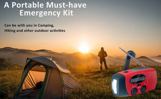 2000mAh Emergency Crank Weather Radio with LED Flashlight, Alertsync Portable AM/FM/NOAA Solar Radio with Phone Charger, SOS Ala - MANDOTOS
