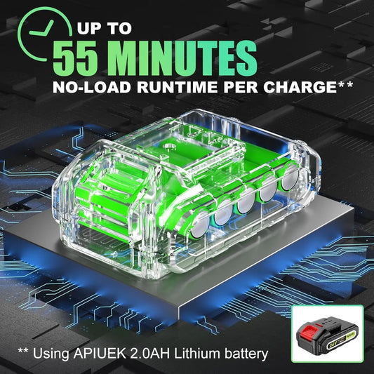 Cordless Lawn Trimmer Weed Wacker Lawn Mower Grass Edger with 2 Li-Ion Batteries Powered & 3 Cutting Blade Types - MANDOTOS