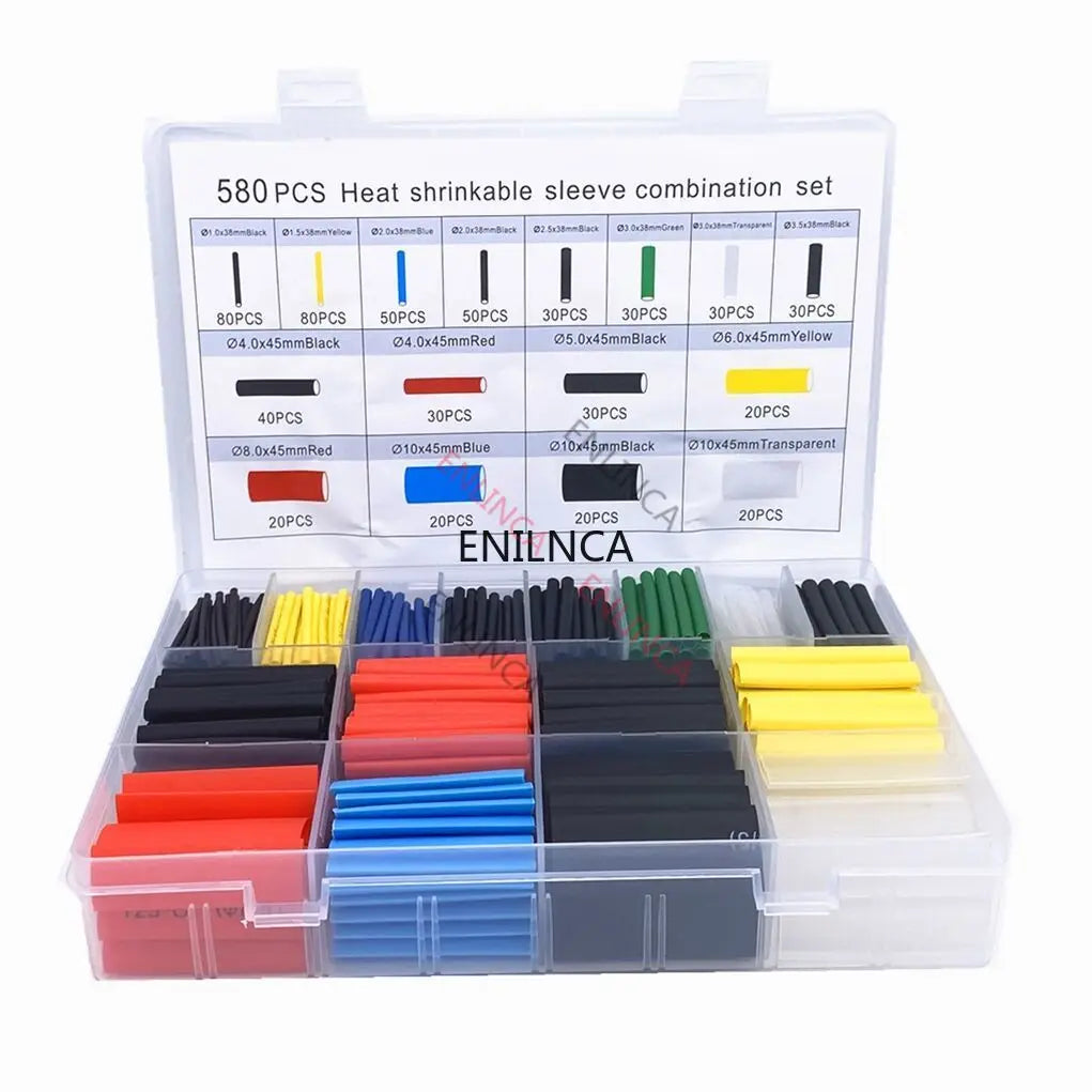 127-750pcs Heat-shrink Tubing Thermoresistant Tube Heat Shrink Wrapping Kit Electrical Connection Wire Cable Insulation Sleeving - MANDOTOS