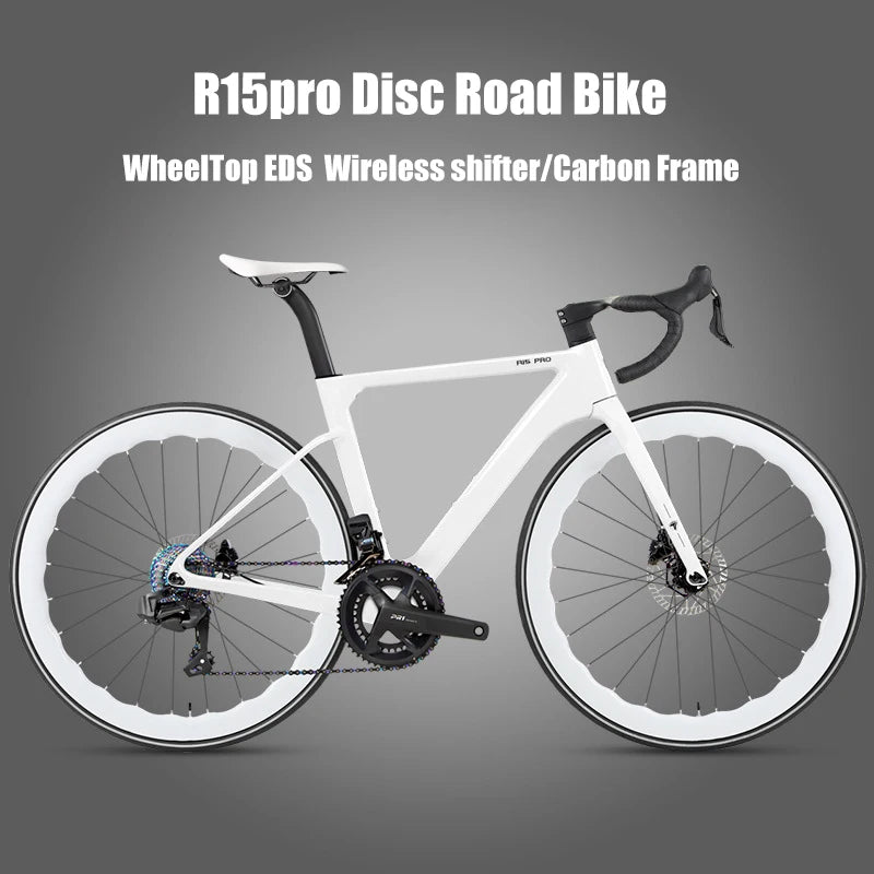 TWITTER 700X25C Carbon Road Bicycle Wireless Men's Hydraulic Disc Racing Bike With WheelTop EDS TX 24S Shifter 50mm Carbon Wheel