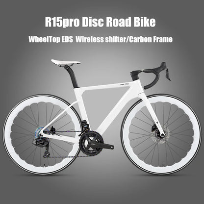 TWITTER 700X25C Carbon Road Bicycle Wireless Men's Hydraulic Disc Racing Bike With WheelTop EDS TX 24S Shifter 50mm Carbon Wheel