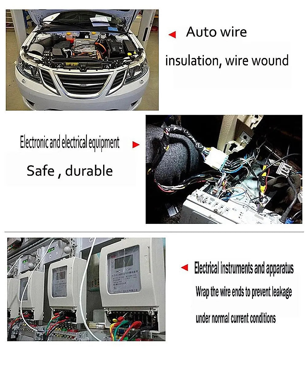 15 Meter Heat-resistant Flame Retardant Tape Coroplast Adhesive Cloth Tape For Car Cable Harness Wiring Loom Protection - MANDOTOS