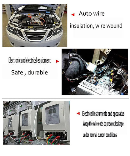 15 Meter Heat-resistant Flame Retardant Tape Coroplast Adhesive Cloth Tape For Car Cable Harness Wiring Loom Protection - MANDOTOS