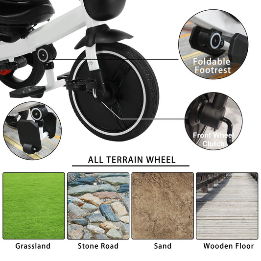 Ubravoo Baby Stroller Tricycle Ride Bike , 5-in-1, Adjustable Canopy, Sitting & Lying,Celerity Disassembly & Assembly,1-5 Years - MANDOTOS