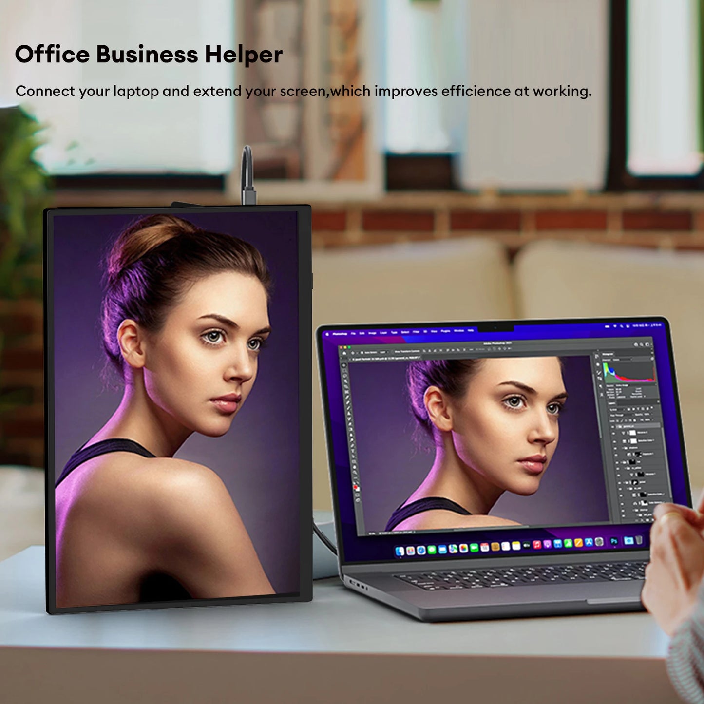 ZEUSLAP 15.6" FHD 100%sRGB 300Nits Ultra thin Back Stand Design Portable Monitor for Phone Gaming Laptop