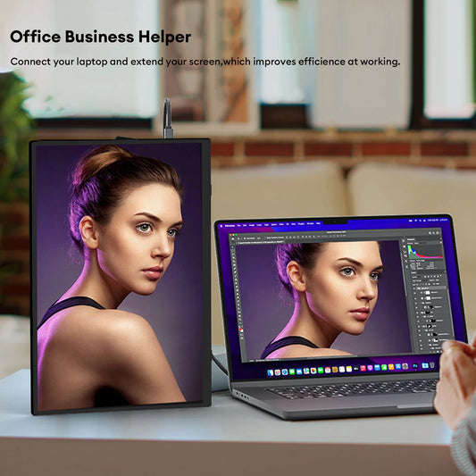 ZEUSLAP 15.6" FHD 100%sRGB 300Nits Ultra thin Back Stand Design Portable Monitor for Phone Gaming Laptop