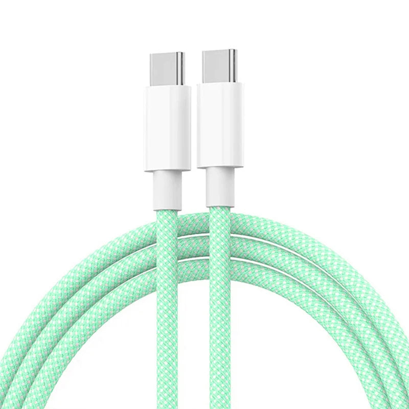 Usb C to Type C Fast Charging PD 60W Mobile Phone Date Cable For Iphone15 Android Samsung Huawei Type C Braided Charger Cable - MANDOTOS