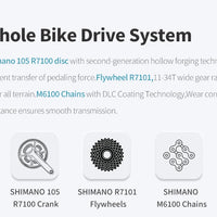 SAVA 2025NEW HAWKEYE SLR7 Carbon Fiber Road Bike with Shimano 105 DI2 R7170 Component Hydraulic Discs, Complete Adult Racing Set