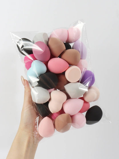 Medium Size Beauty Sponge Set Random Color and Shape Foundation Mixing Puff Liquid Cream Powder 6 12 24 36 60 Pieces - MANDOTOS