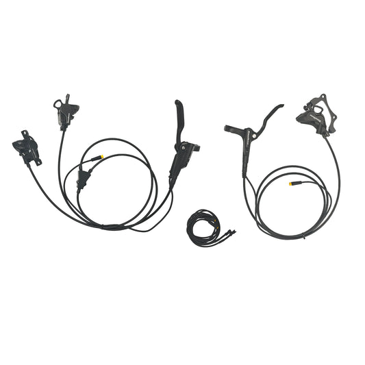 Hydraulic Disc Brake Kits with Front Dual Brake Calipers and Parking Button for Electric Bicycle Tricycle