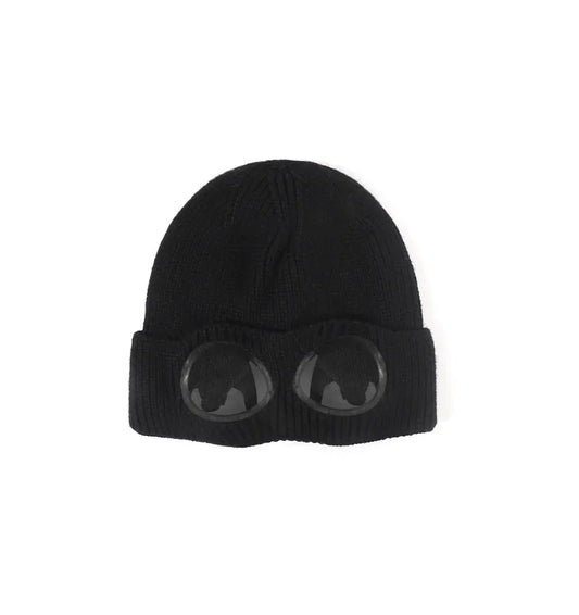 Brimless Hat With Goggles For Men And Women In Winter Hat Neutral Solid Color Skull Knitted Hat In Winter - MANDOTOS