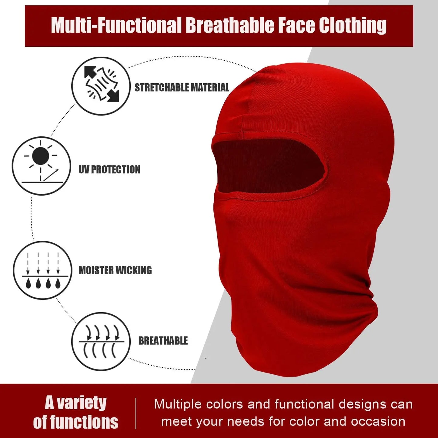 Balaclava Full Face Mask UV Protection Ski Sun Hood Tactical Motorcycle Helmet Bandana Neck Windproof Face Shield Biker Mask - MANDOTOS