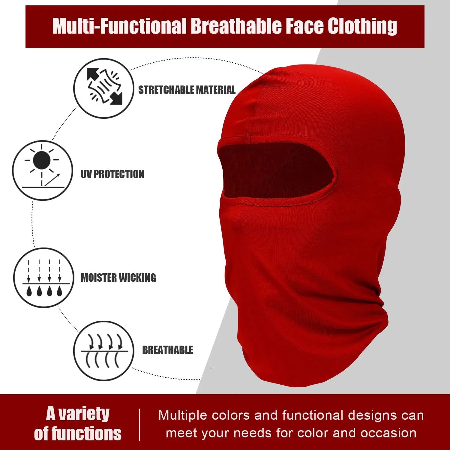 Balaclava Full Face Mask UV Protection Ski Sun Hood Tactical Motorcycle Helmet Bandana Neck Windproof Face Shield Biker Mask - MANDOTOS