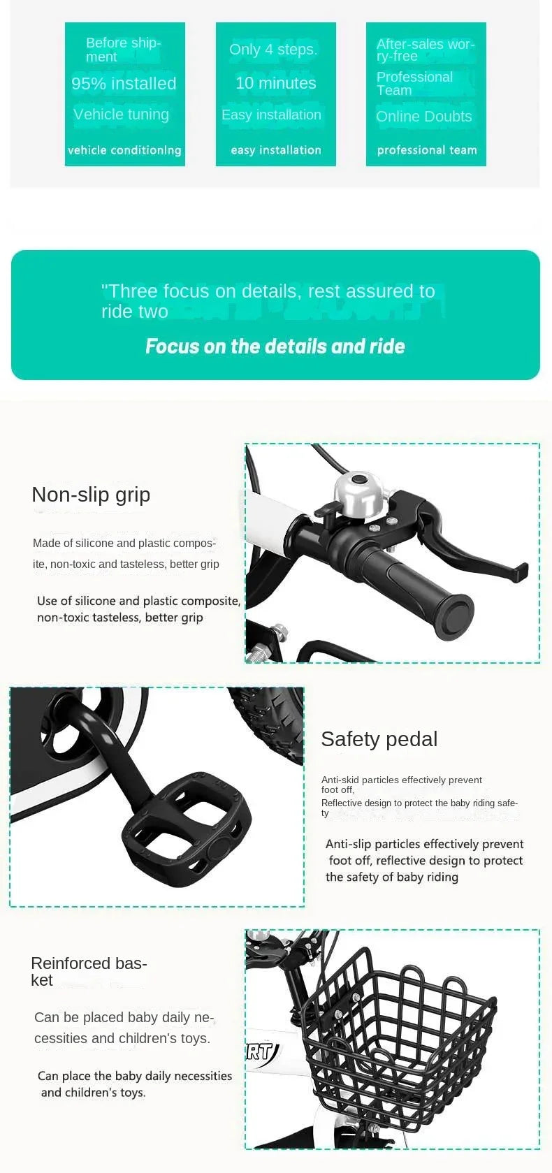 Children's Bicycles for Boys Aged 3-10 Years Old Children Girls Children's Bicycles with Flashing Auxiliary Wheels