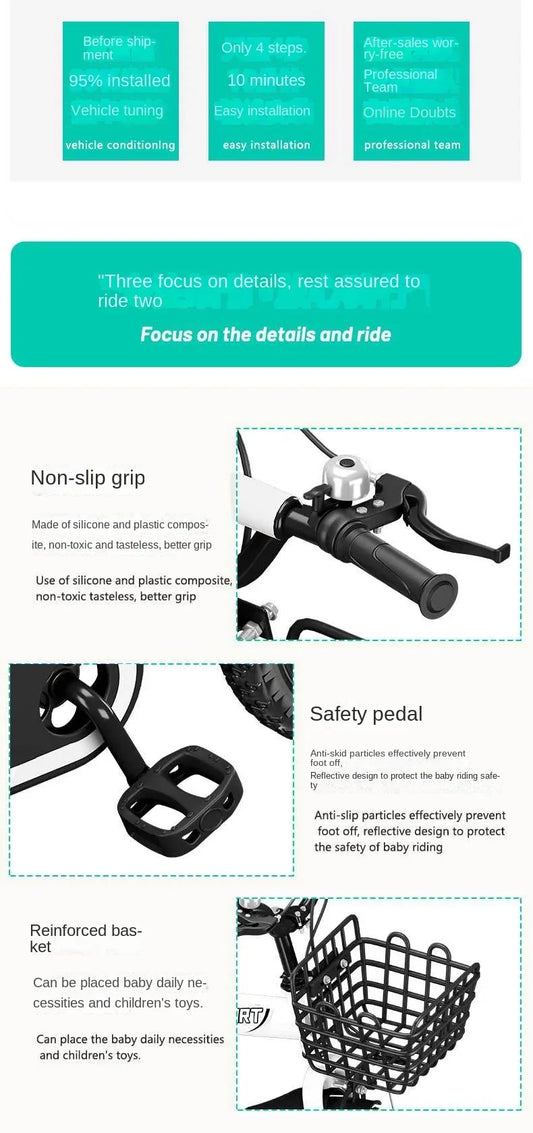 Children's Bicycles for Boys Aged 3-10 Years Old Children Girls Children's Bicycles with Flashing Auxiliary Wheels