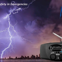 2000mAh Emergency Crank Weather Radio with LED Flashlight, Alertsync Portable AM/FM/NOAA Solar Radio with Phone Charger, SOS Ala - MANDOTOS