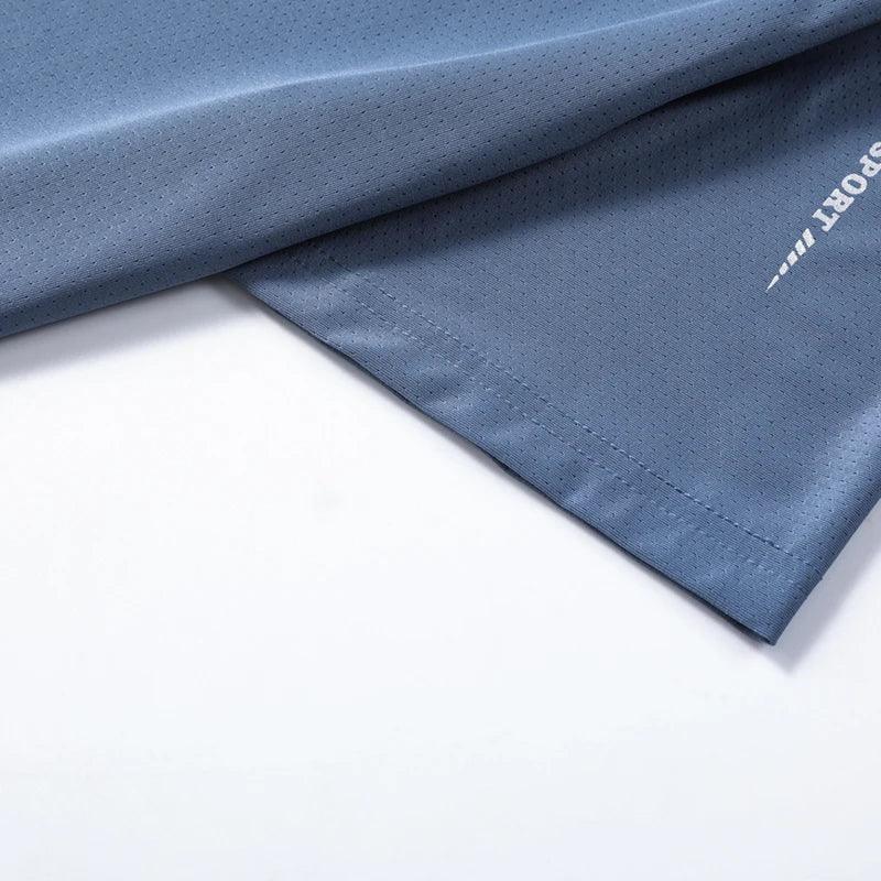 CHRLCK Men's Running Quick Drying T-shirts Breathable Hiking Fishing Tees Soft Elasticity Outdoor Sports Short Shirt Summer - MANDOTOS