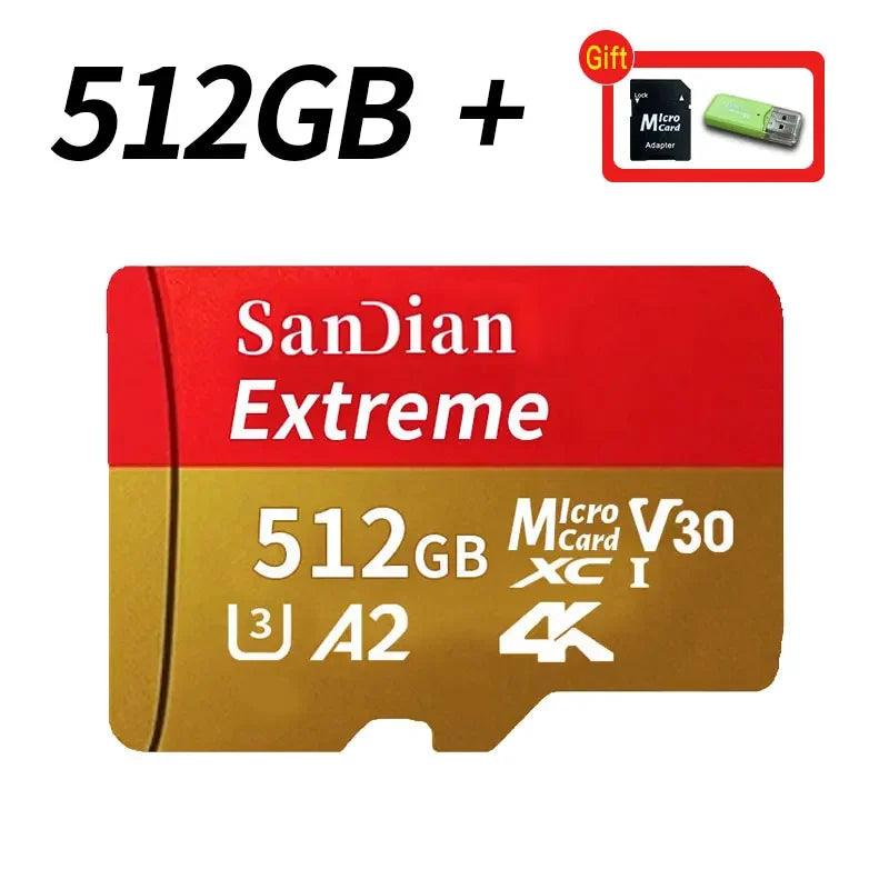Original Flash Card 512GB Memory Card Large Capacity Micro TF Card 128GB 256GB High Speed SD Cards for PC/Phone/Camera/Mac - MANDOTOS