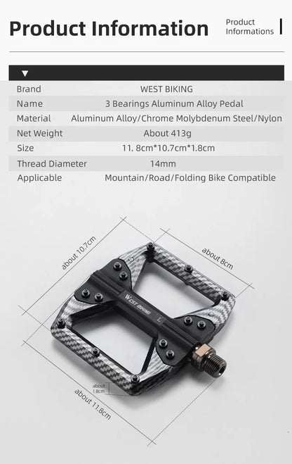 WEST BIKING MTB Ultralight Integrated Pedals - Enhance Your Cycling Experience! 🚴♂️ - MANDOTOS