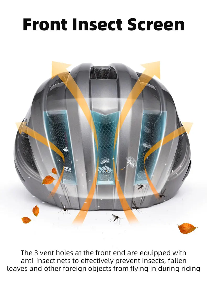 ROCKBROS Bicycle Light Helmet MTB Road USB Warning Rear Light Cycling Helmet EPS PC Intergrally-molded Safety Bike Helmet - MANDOTOS