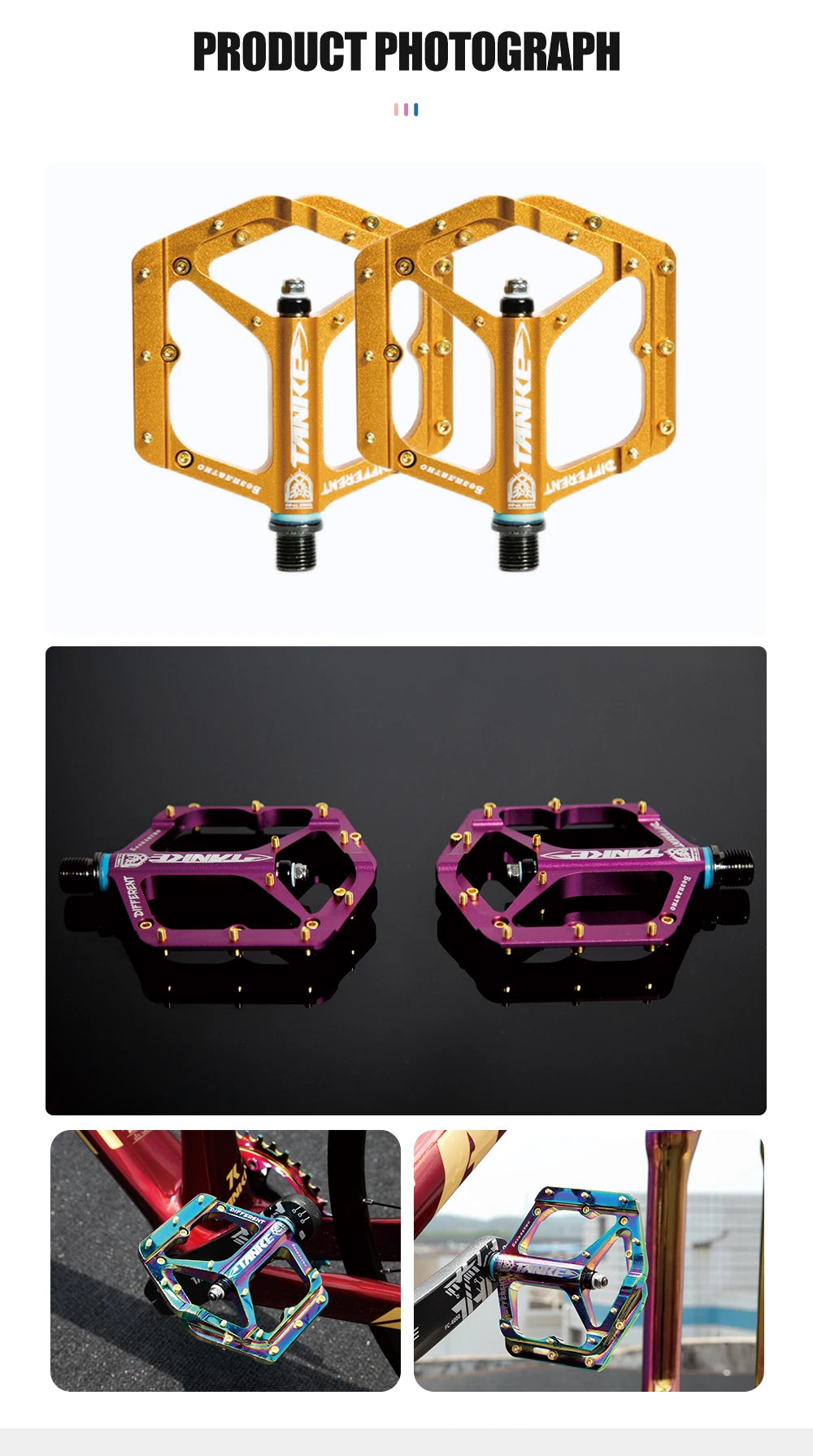 TANKE TP-50 Pedals Sepeda MTB Aluminum Alloy Non-slip Bicycle Pedal Bicycle Pedal Bicycle pedal