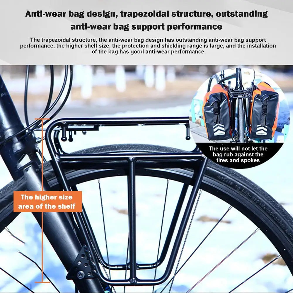 Cycling Cargo Rack Luggage Touring Carrier Racks Front Pannier Rack for Cycling Equipment Stand Footstock for Enhanced Stability - MANDOTOS