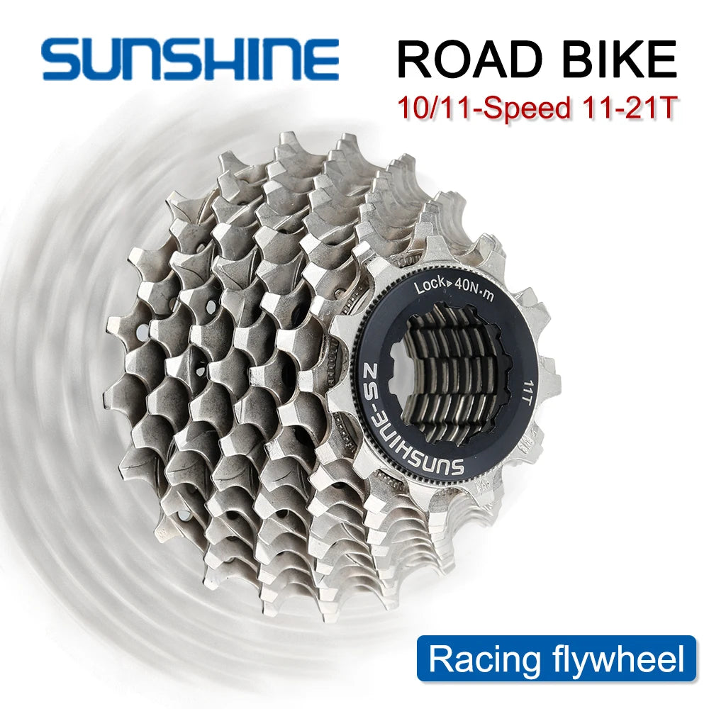 Sunshine Racing Bike Freewheel 10 11 Speed Velocidade 11-21T Bicycle Cassette Sprocket Road Bikes Ratchet