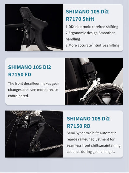 SAVA HAWKEYE Carbon Road Bike with SHIMAN0 105 7120 Kit T800 Carbon Road Bike Race Bike Aluminum Wheels