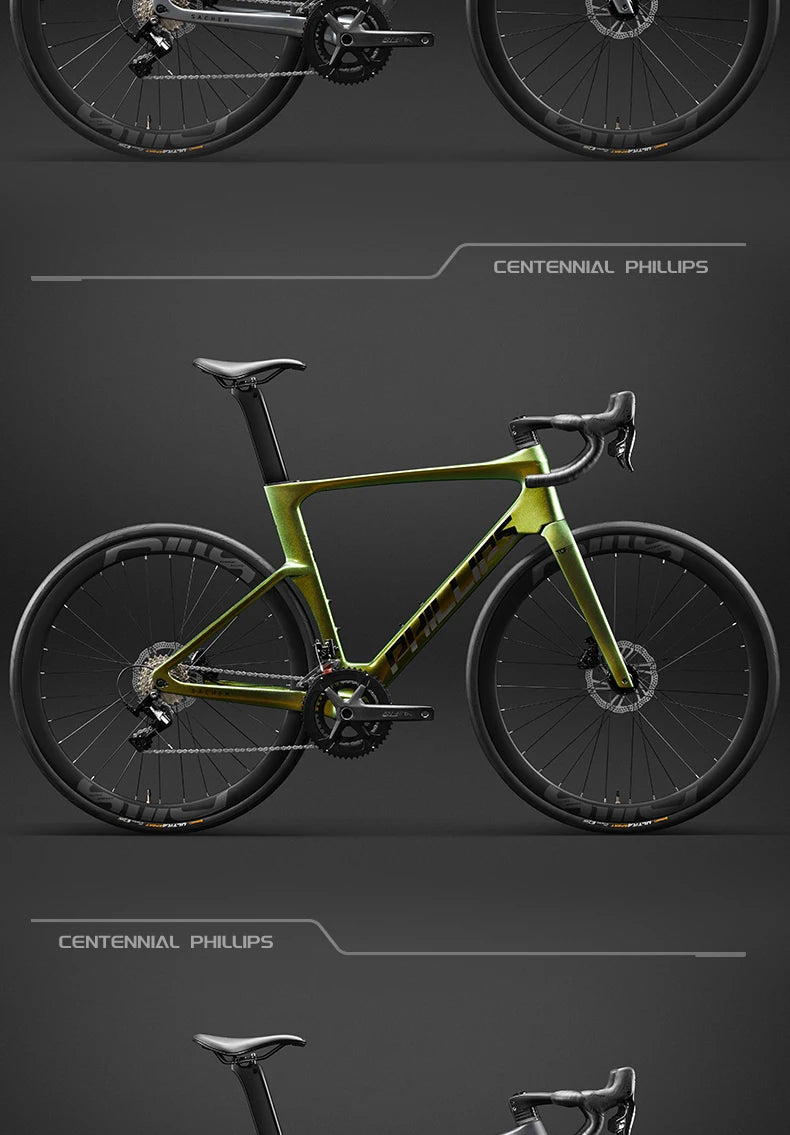 2025 New Ultra-Light Carbon Fiber Road Bike Fast Racing Bicycle with Hydraulic Disc Brakes 16/24-Speed Gear Shift Drop Handlebar
