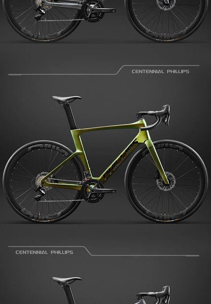 2025 New Ultra-Light Carbon Fiber Road Bike Fast Racing Bicycle with Hydraulic Disc Brakes 16/24-Speed Gear Shift Drop Handlebar